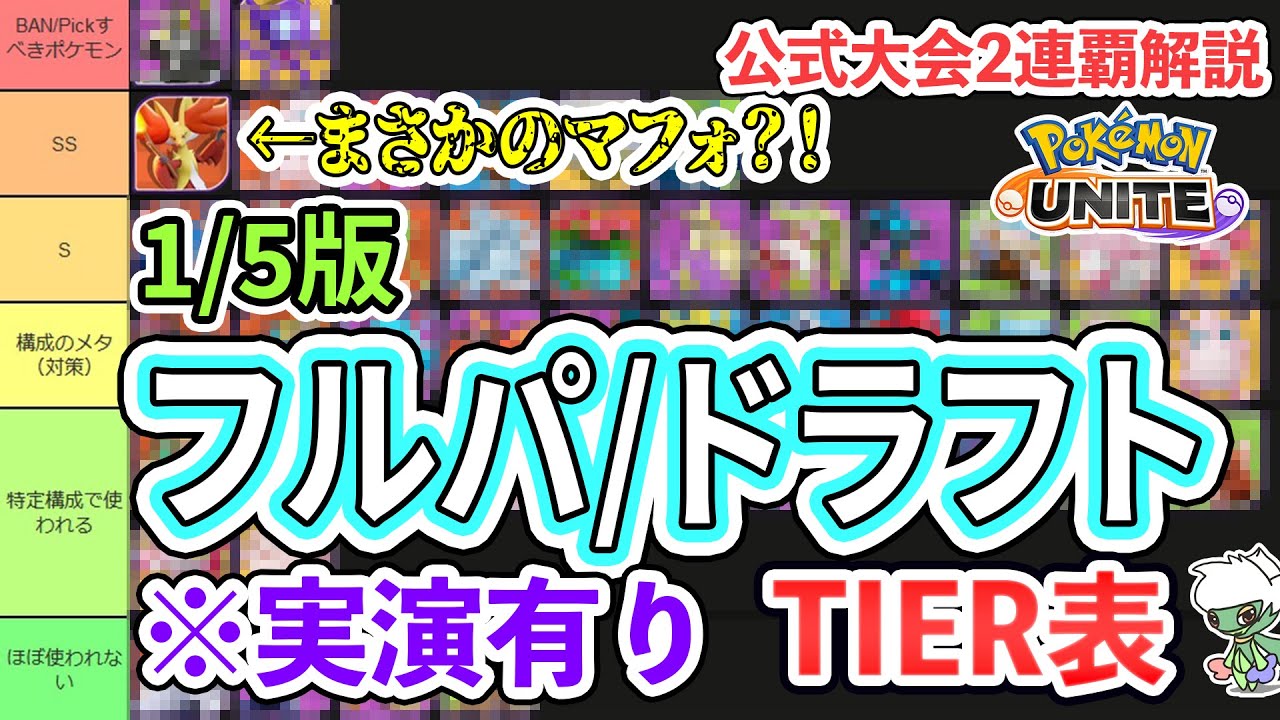 【ポケユナ】ドラフトモードTier表！　勝ちの鍵はマフォクシー！？　これからの大会環境は一体？！【1/5版】