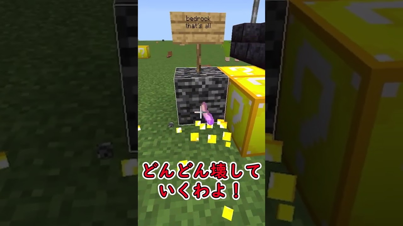 【マイクラ】ラッキーブロックが使える世界wwwエンドラ討伐編【マイクラ豆知識 解説 裏技/ゆっくり実況/マインクラフト】#shorts #らるきるパロディ　 @rarukiru