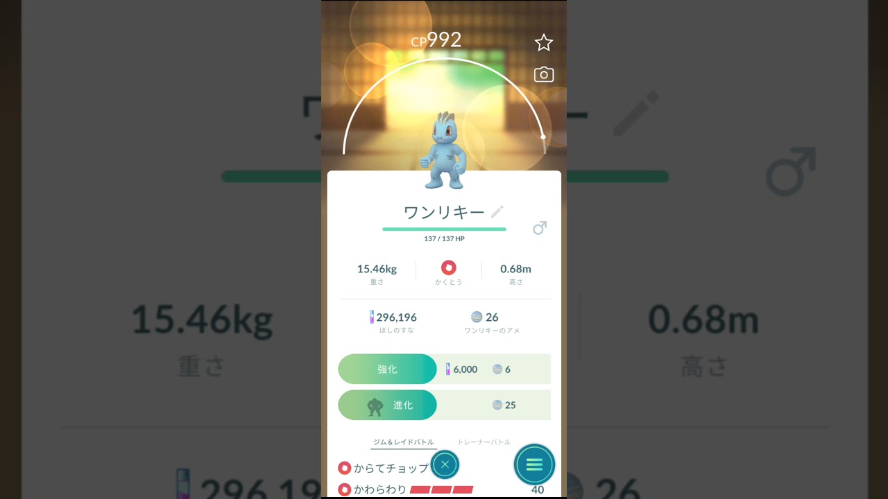 【ポケモンGO】ワンリキー進化