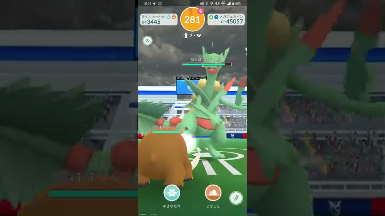 【ポケGO 2022】389：2人レイド「メガジュカイン」タネマシンガン・じしん：[02:07]