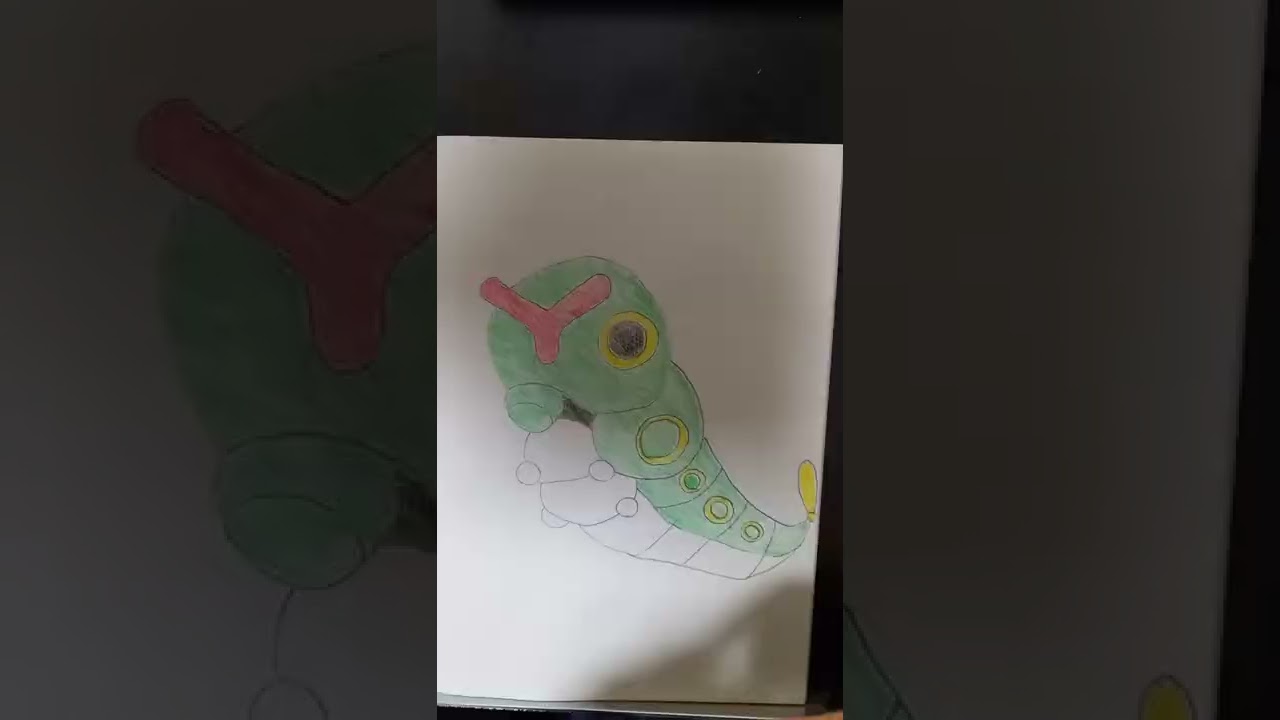 【初代151匹】ポケモン描けるかな？ 【51匹目 キャタピー Caterpie】 #Shorts