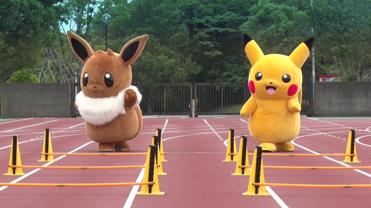 【公式】イーブイ vs ピカチュウ勝つのはどっち？ 種目：ハードル走