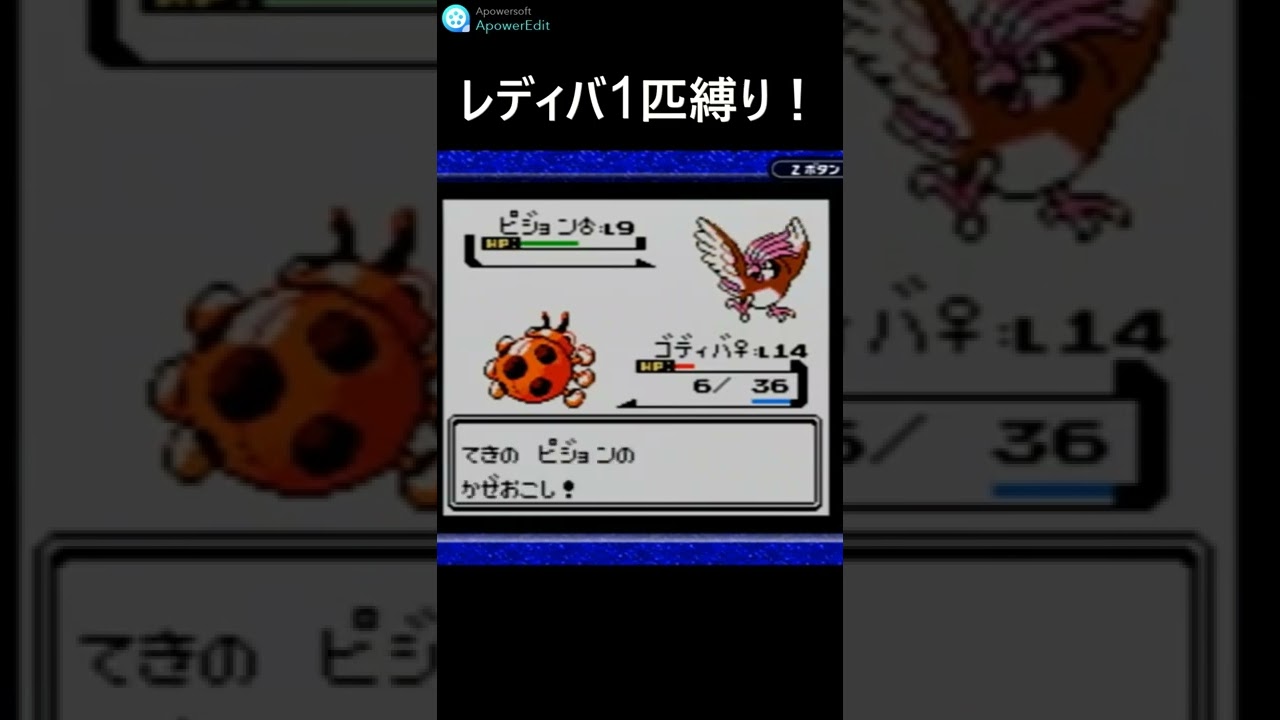 レディバ1匹で飛行ジムに挑んだ結果･･･【ポケモン金銀】 #shorts