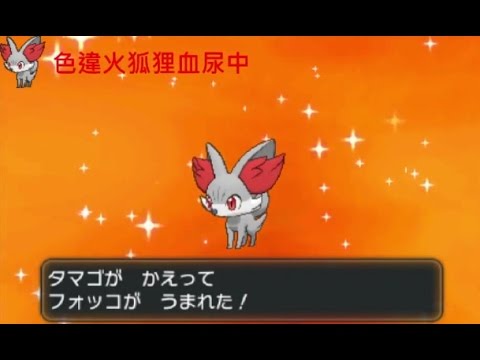 3DS【ポケモン XY】 shiny Fennekin 色違い フォッコ