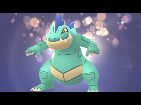 Pokémon GO 160 オーダイル (ワニノコ→アリゲイツ→オーダイル進化シーン)