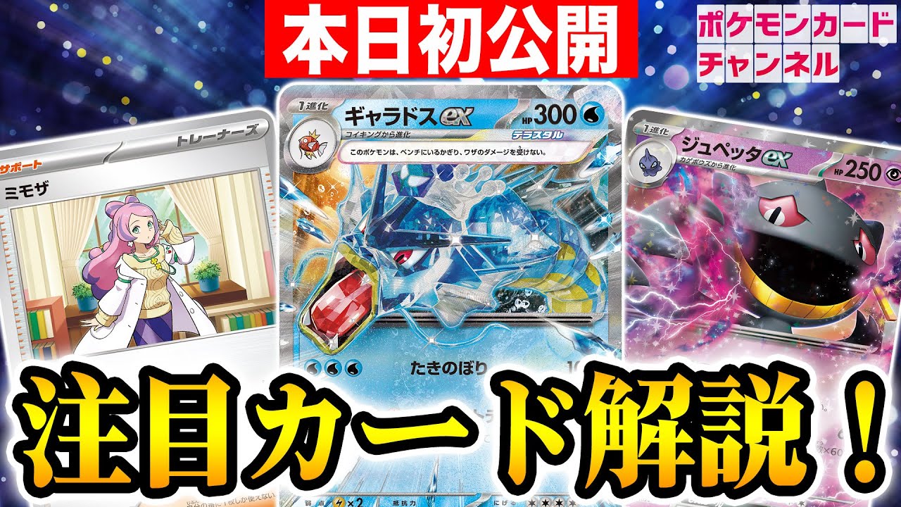 【本日初公開】ギャラドスexやジュペッタexなどが登場！ミモザやカエデなどの新サポートや、新スタジアムも解説！【スカーレットex・バイオレットex/ポケカ】