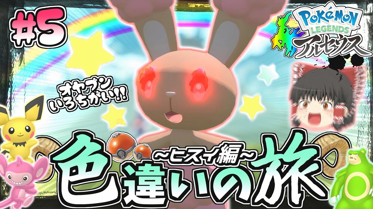 【ヒスイ色旅#5】色違いオヤブンミミロルきちゃああ!!今日は何の日？【レジェンズアルセウス】【ゆっくり実況】