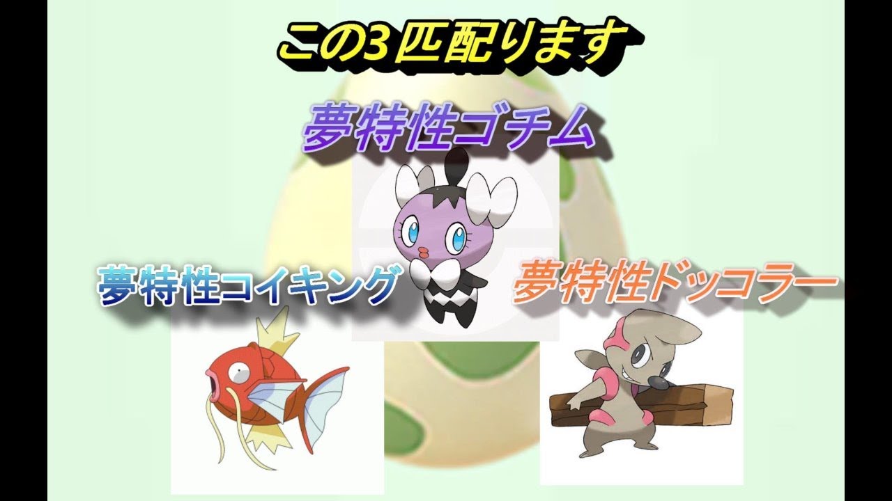 【ポケモン剣盾】夢特性ドッコラー、夢特性ゴチム、夢特性コイキングを配る孵化厳選レイド配信
