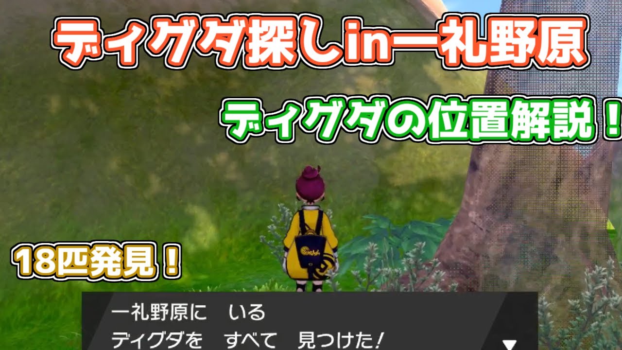 一礼野原での全ディグダの位置解説！ディグダ150匹【ポケモン剣盾】ゆっくり解説