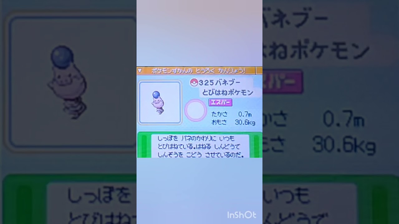 【ポケモンDP】色違い捕獲日記　72日目　バネブー　【PokémonDP】The diary Capturing shiny Pokémon's　Day72　Spoink　#shorts