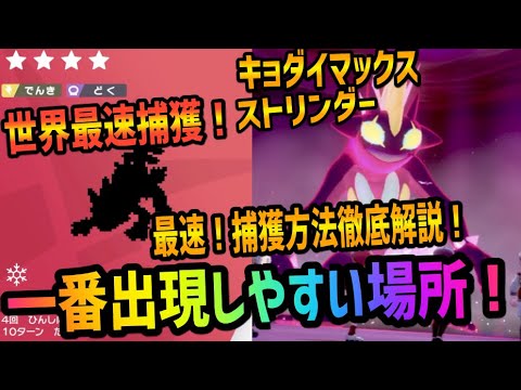 ‪【最速攻略】巣穴はココ！キョダイマックスの姿"ストリンダー"1番出現する場所！最速捕獲効率のやり方教えます！【ポケモン剣盾】【ポケットモンスターソードシールド】 ‬【はるかっと】