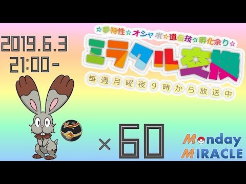 ★月曜夜⑨時のミラクル交換★ゴージャスボール入りホルビー★フル遺伝★ポケモンUSUM