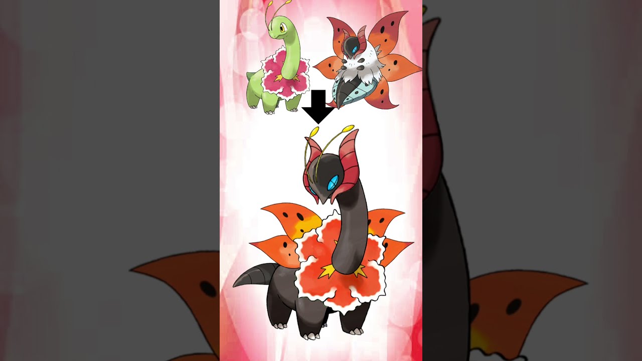 メガニウムとウルガモスの合成。草・炎ポケモン作った