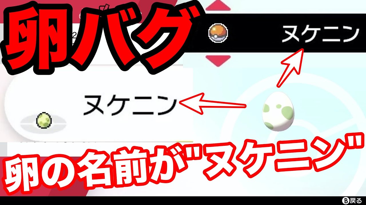 【ポケモンソード】卵の名前が"ヌケニン"になるバグがマジでヤバすぎ！テッカニンとヌケニンがLv.1で孵化？！剣盾最大のバグ発生？！【最新作の攻略実況プレイ】