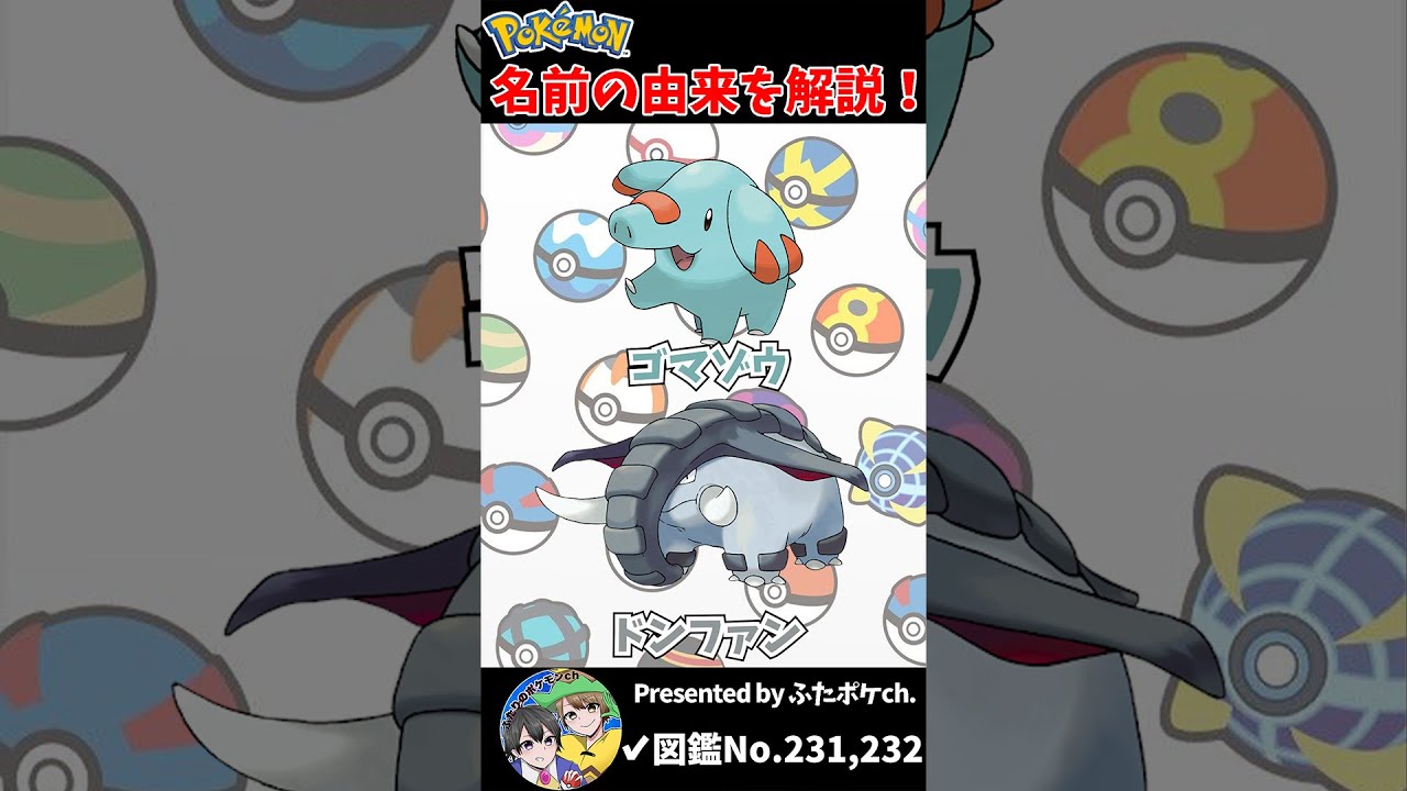 ポケモン名の由来『ゴマゾウ・ドンファン』 #Shorts
