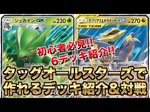 【簡単デッキ】タッグオールスターズから始めるポケカ対戦！「ジュカインGX、フェロマッシ」VS「カラマネロ型ガブギラ」【初心者必見】