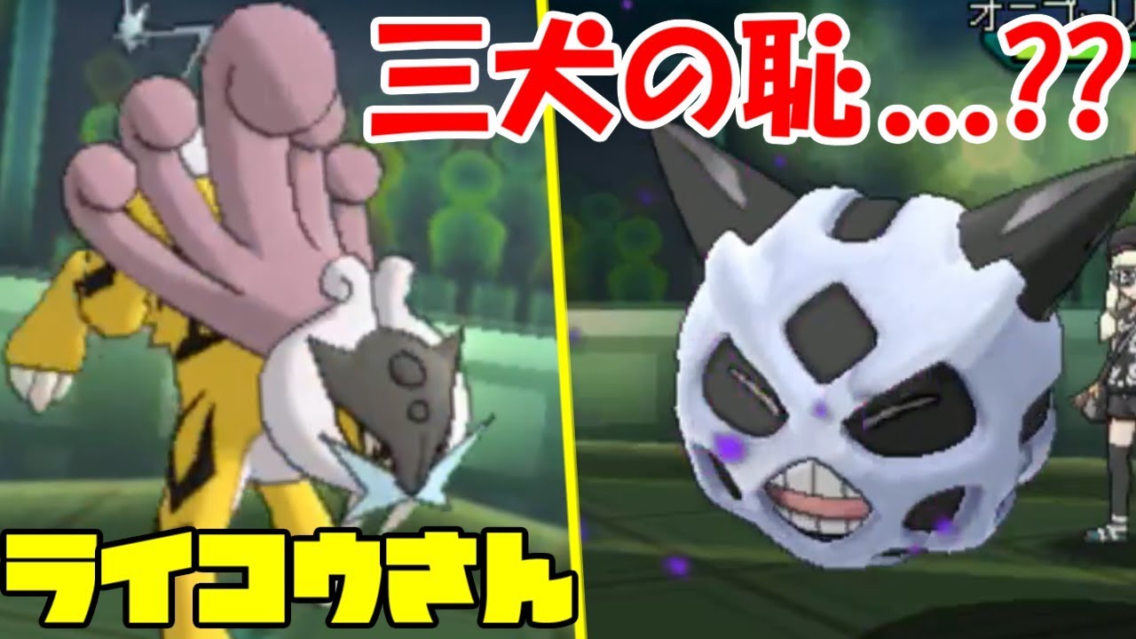 【ポケモンUSUM】三犬の恥…？ライコウさんを救いたい。【ウルトラサン・ウルトラムーン】