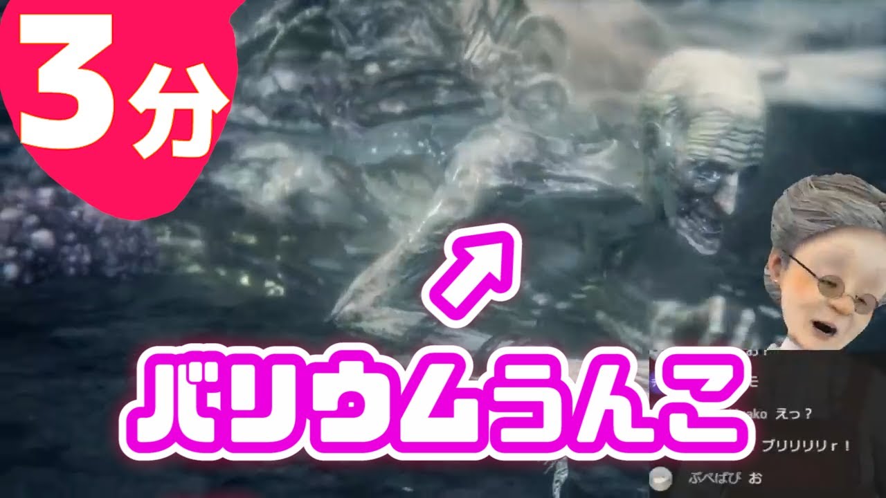 ３分でわかるDLC最強ボス ゴースの遺子(バリウムうんこ)VSバーチャルおばあちゃん(ゴスロリ杖ババア)【ブラッドボーン】