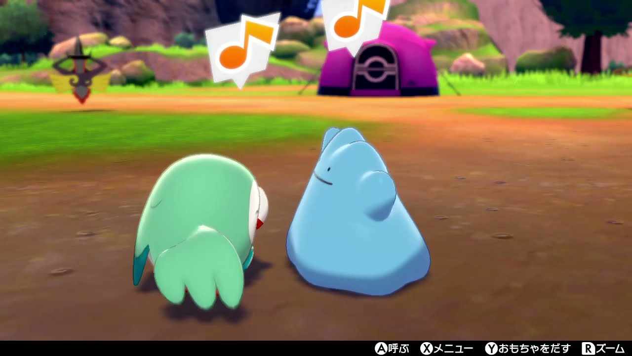 モクローとメタモンの可愛い遊び