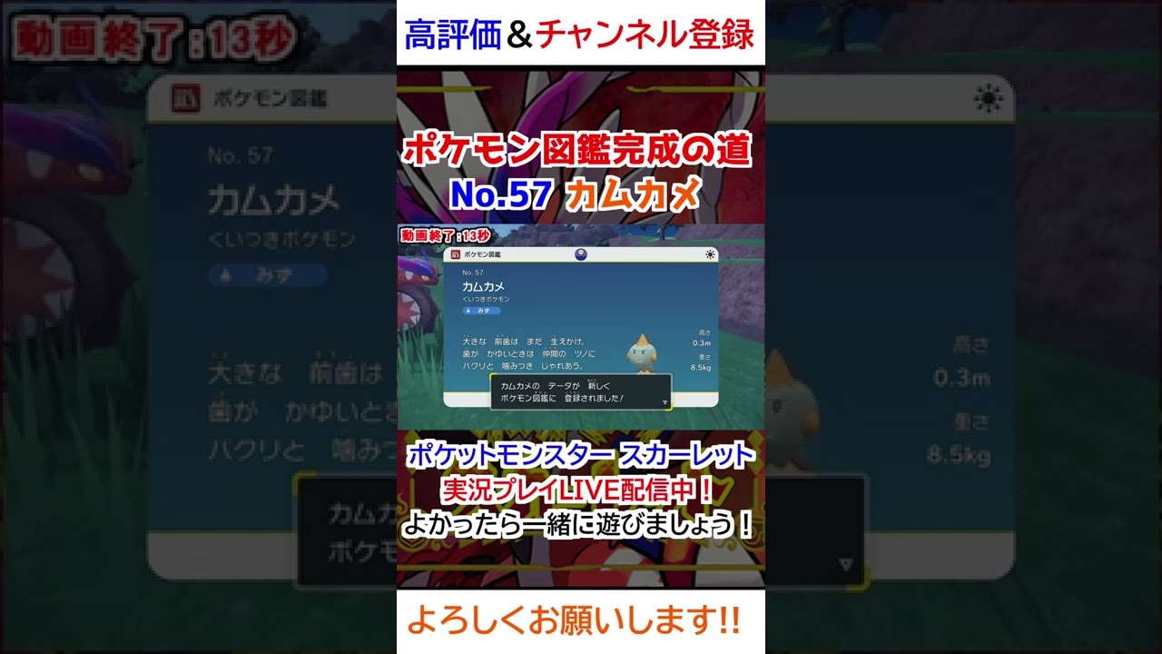No.57 カムカメ図鑑登録完了！【ポケモンSV】