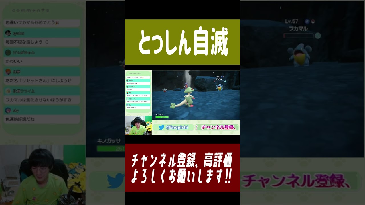 【ポケモンSV】色違いのフカマルにとっしん自滅させられてフリーズする男。 #shorts