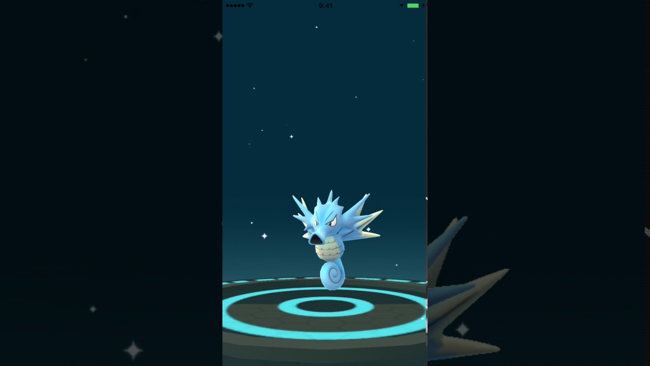 ポケモンGO　116-117 タッツーからシードラへの進化の様子。Pokémon Go Horsea evolution.