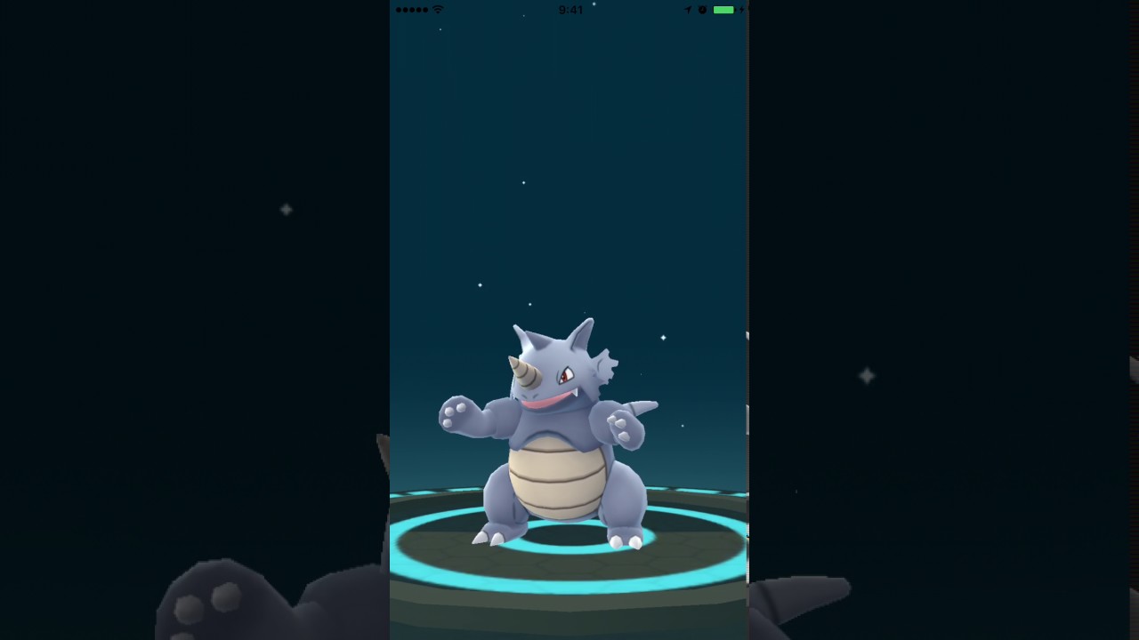 ポケモンGO　111-112　サイホーンからサイドンへの進化の様子。 Pokémon Go Rhyhorn evolution.