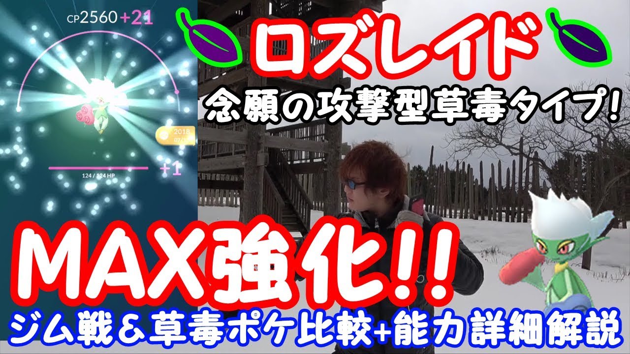 草毒念願の攻撃型ロズレイドMAX強化+ジム戦検証【ポケモンGO】