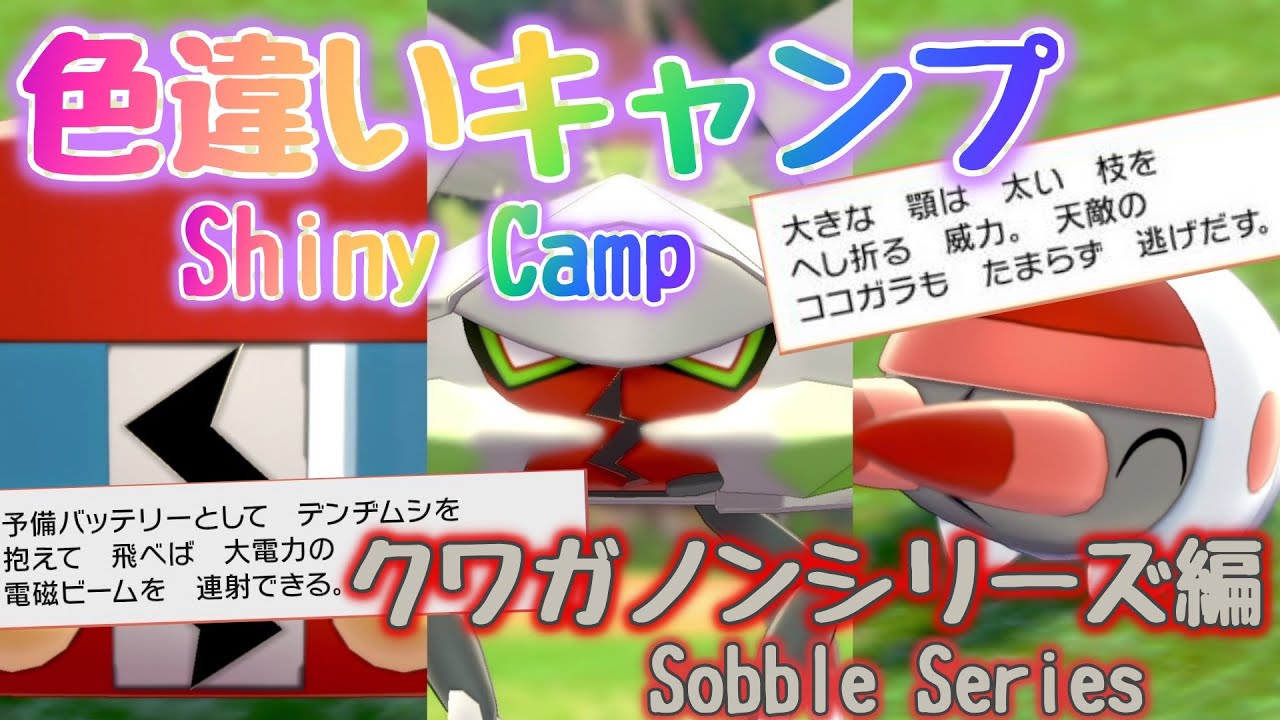 【ポケモン剣盾】色違いキャンプ　アゴジムシ・デンヂムシ・クワガノン～Shiny Camp Sobble Series～