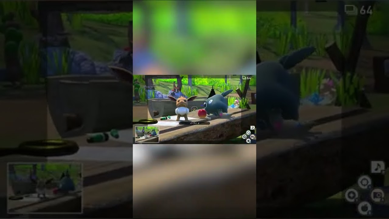 【Newポケモンスナップ NEW POKÉMON SNAP】ヤブクロンの毒ガスを浴びるイーブイ #shorts