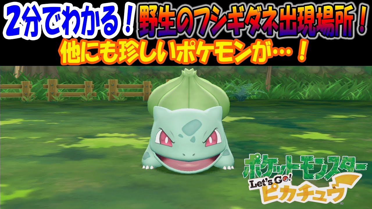 【ピカブイ】野生のフシギダネ出現場所！他にも珍しいポケモンが…(ﾟﾛﾟ;) ２分でわかる！