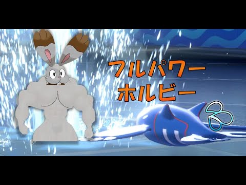 カイオーガもワンパン　マッチョ型ホルビー　進化前統一ランクバトル[ポケモン剣盾対戦パート142] 進化前縛り