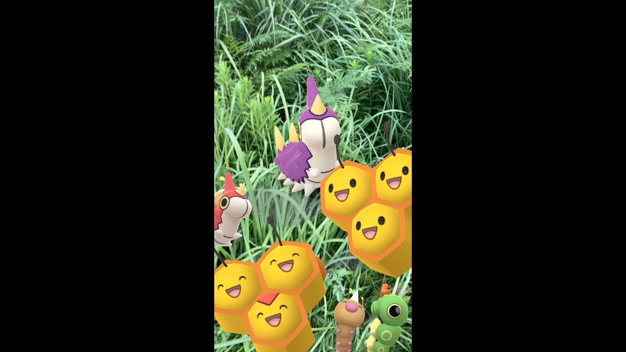 ケムッソ｜ミツハニー｜キャタピー｜ ビードル｜フォトボム｜Shiny Pokémon｜GOphotobomb【ポケモンGO】AR動画｜PoKeMoN GO AR｜#Shorts