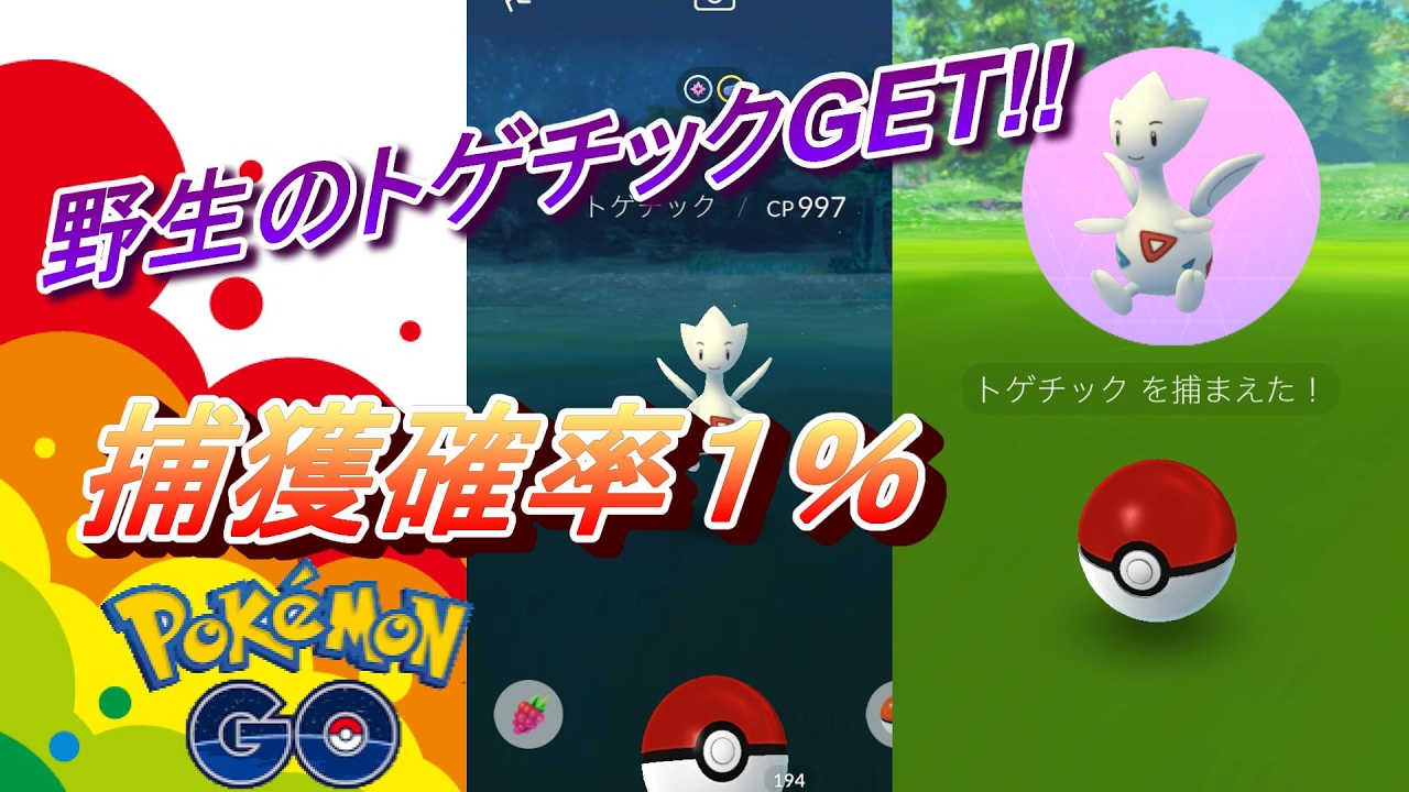 【ポケモンGO】トゲチックGET!!捕獲確率1%【Pokemon GO】