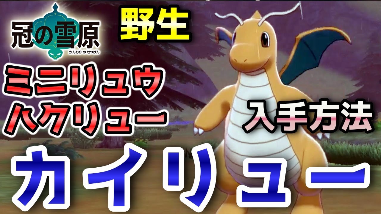 【冠の雪原】『ミニリュウ・ハクリュー・カイリュー』野生での出現場所・入手方法！進化条件も実況解説【ポケモン剣盾】ニャン速ちゃんねる