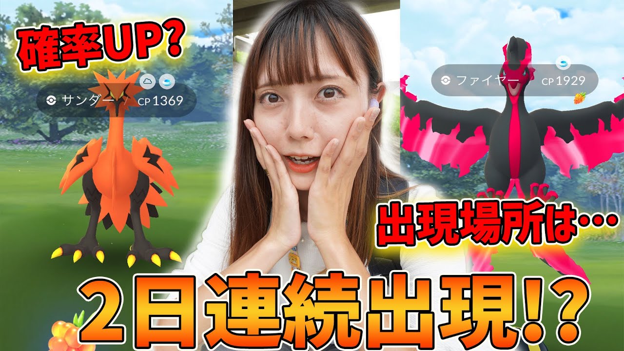 やばい！ガラル３鳥が2日連続出現!出やすい場所は？確率は？【ポケモンGO】