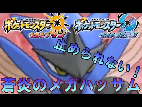 【ポケモン】止められない！蒼炎の色違いメガハッサム【ウルトラサン・ウルトラムーン/ポケモンUSUM】