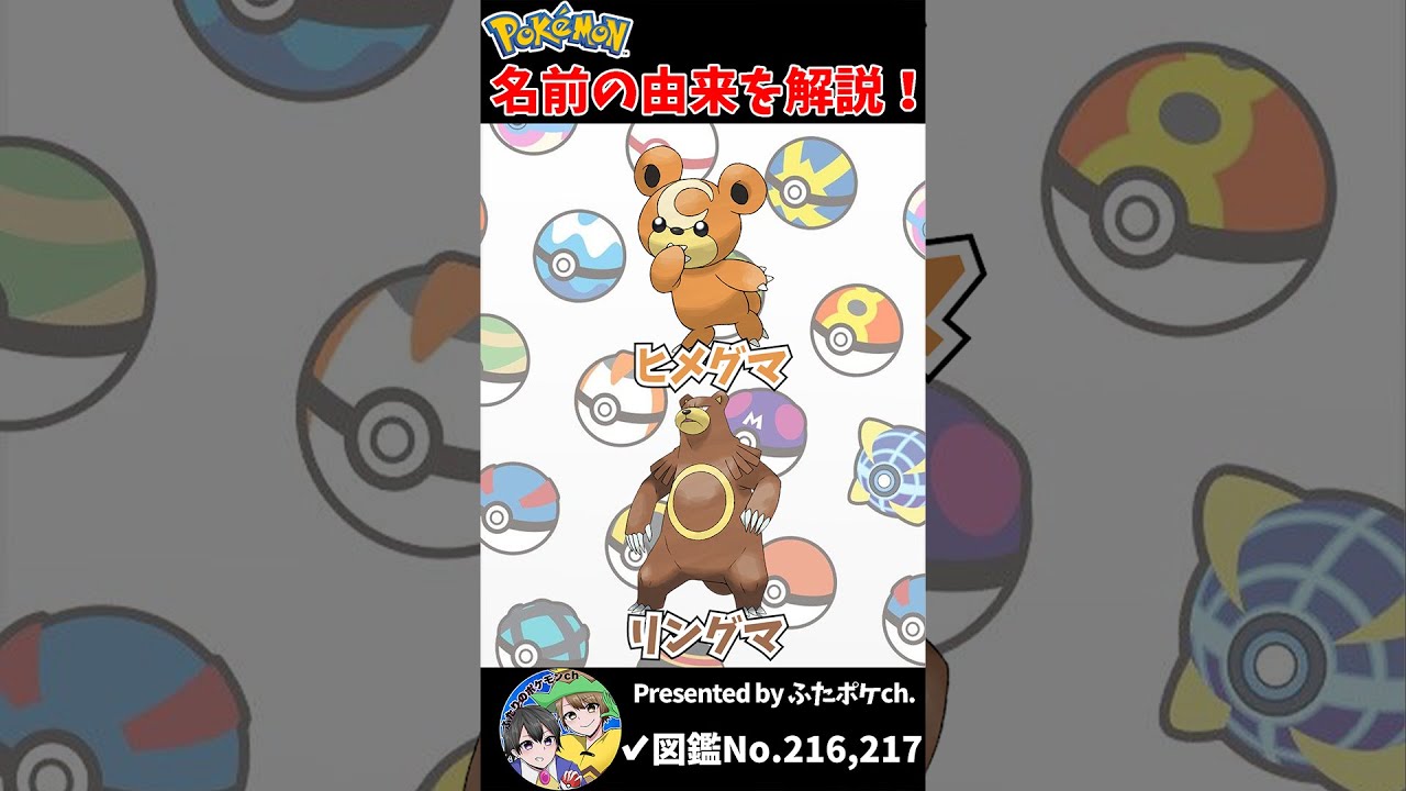 ポケモン名の由来『ヒメグマ・リングマ』 #Shorts