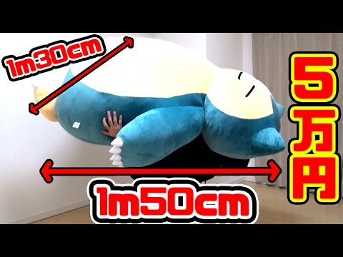 【超巨大ぬいぐるみ】5万円のカビゴンが家にやってきた結果・・・！？