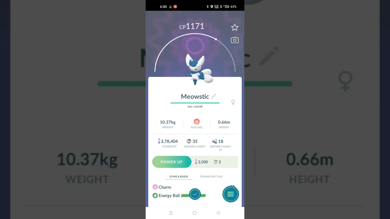 meowstic evolu Pokemon go #short #evolution