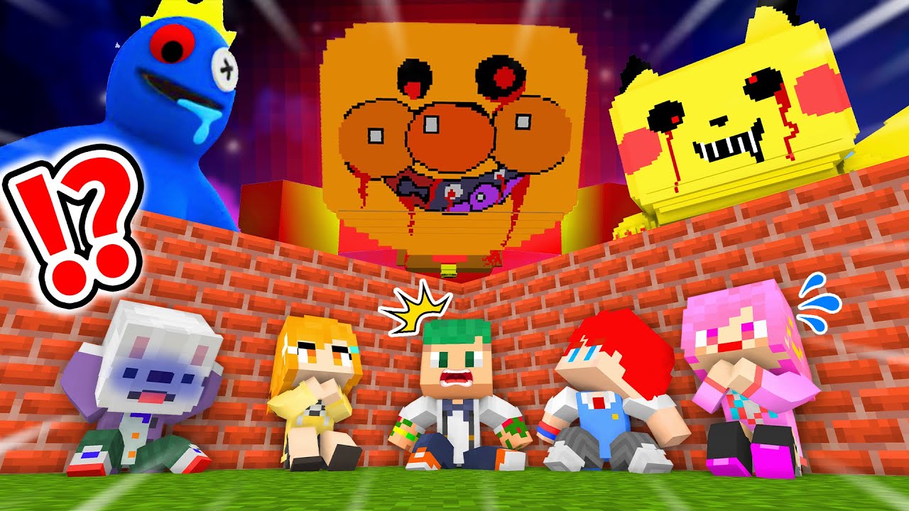 超怖いカラフルな化け物が大量に襲って来る！ホラパンマンやレインボーフレンズから逃げろ😱😨一気見まとめ【まいくら・マインクラフト】よろずや