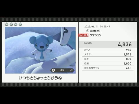 Newポケモンスナップ　★4クマシュン【4836】