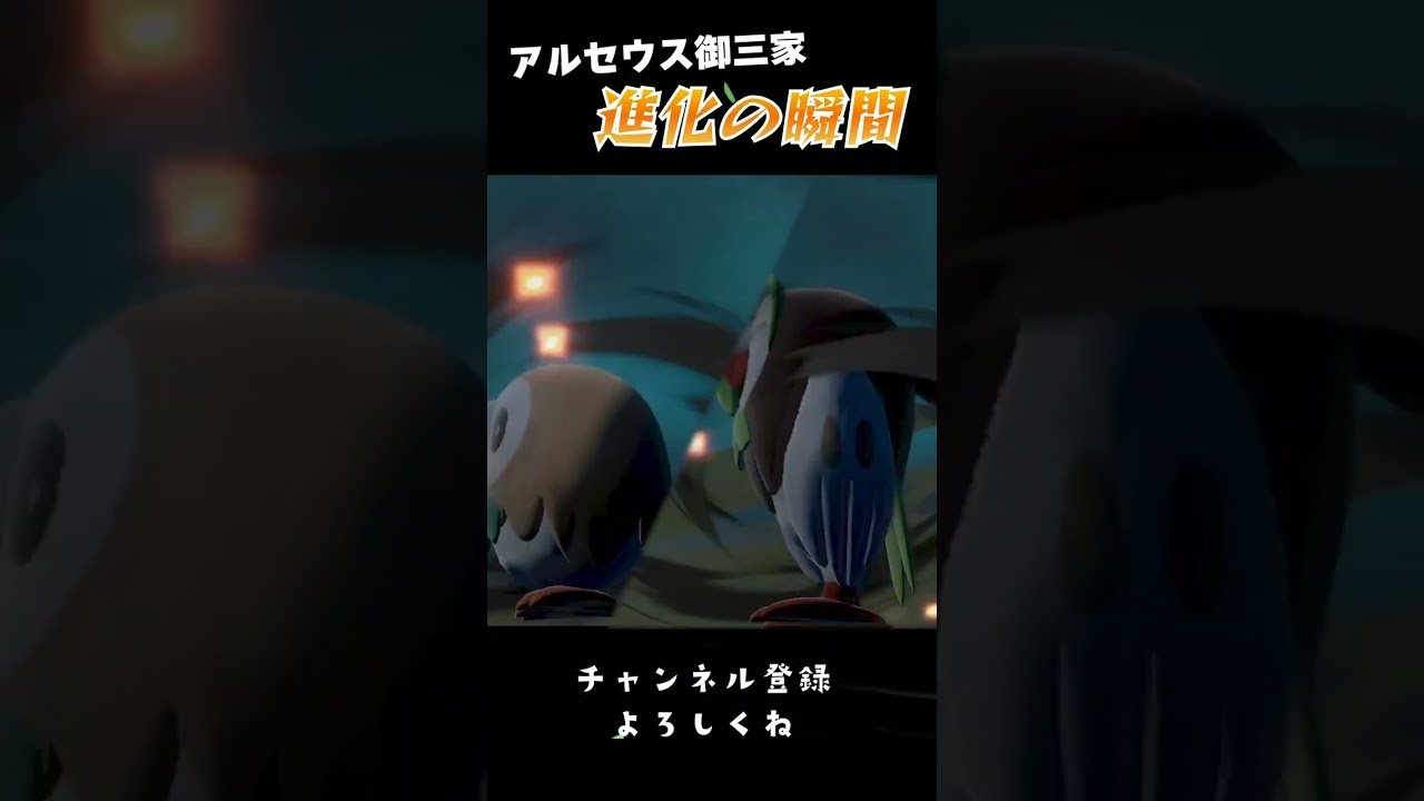 【アルセウス】御三家の進化の瞬間【モクロー編】 #shorts