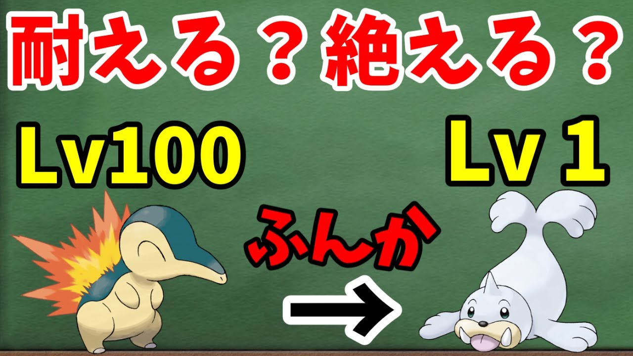 【検証】レベル100の威力1の技なら、レベル1でも耐えるのでは？【HGSS】【ゆっくり解説】