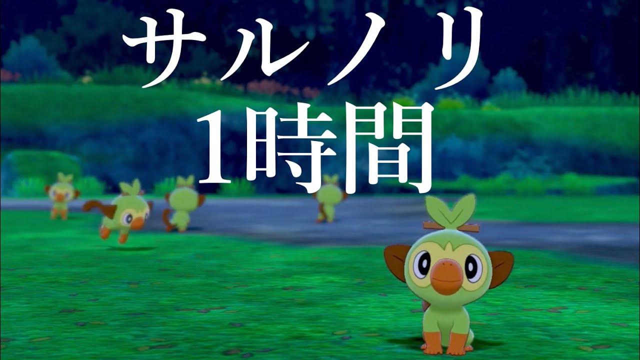 【1時間耐久】老波のかわいいサルノリたちと夜の集中の森で1時間キャンプするだけの動画。/Camping with Grookey for an hour.【ポケモン剣盾】
