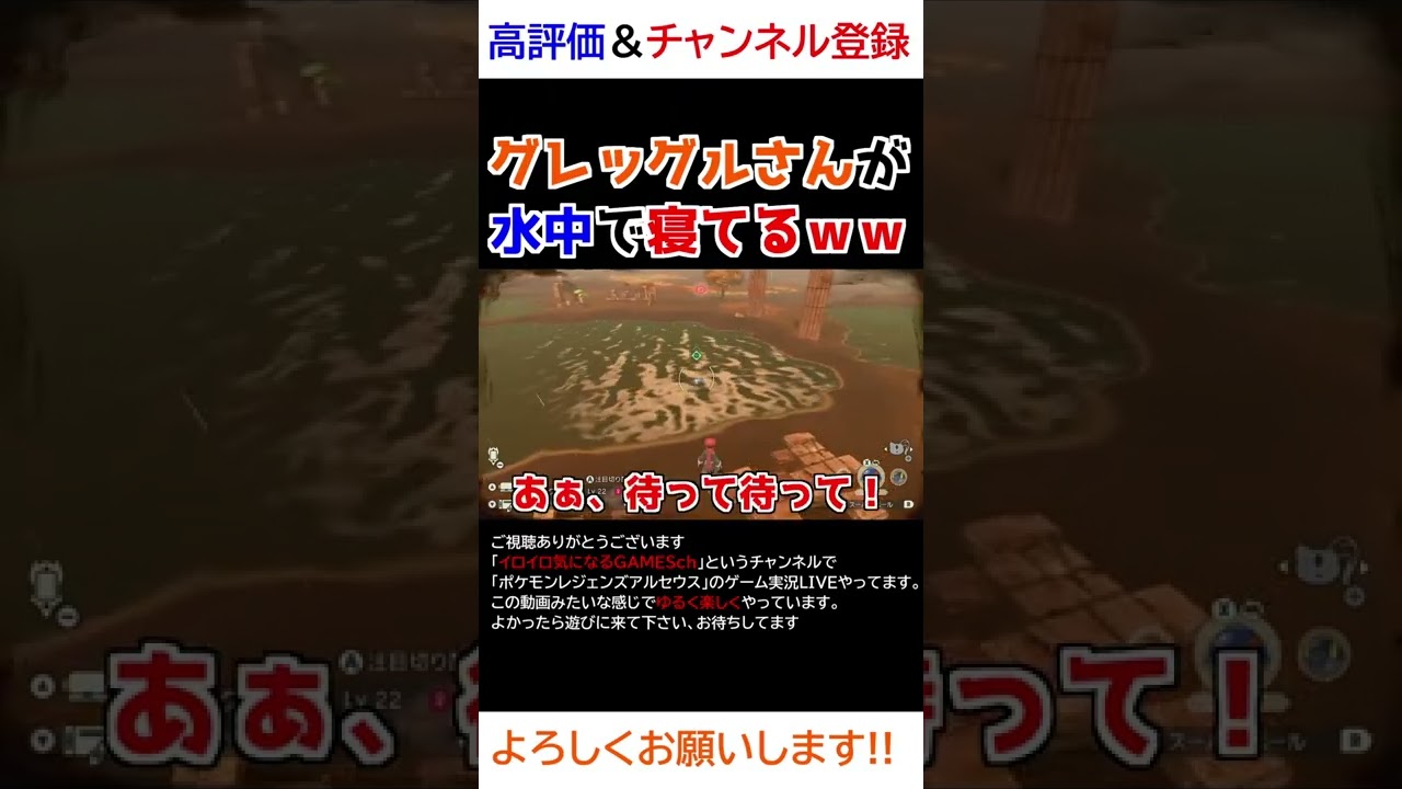 水中で寝るグレッグルさんの「寝姿」が可愛すぎるww【Pokémon LEGENDS アルセウス】【寝顔ハンター】