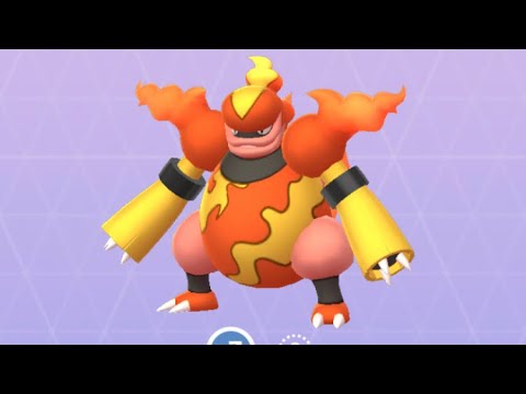 Pokémon GO 467 ブーバーン (ブビィ→ブーバー→ブーバーン進化シーン) シンオウのいし使用