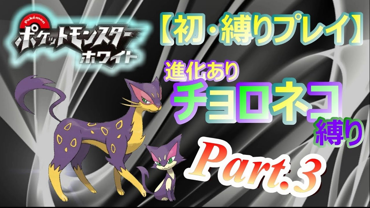 #3【初・縛りプレイ】進化あり、チョロネコ一匹で殿堂入りを目指す【ポケットモンスターホワイト.pokemon.BW】実況プレイ