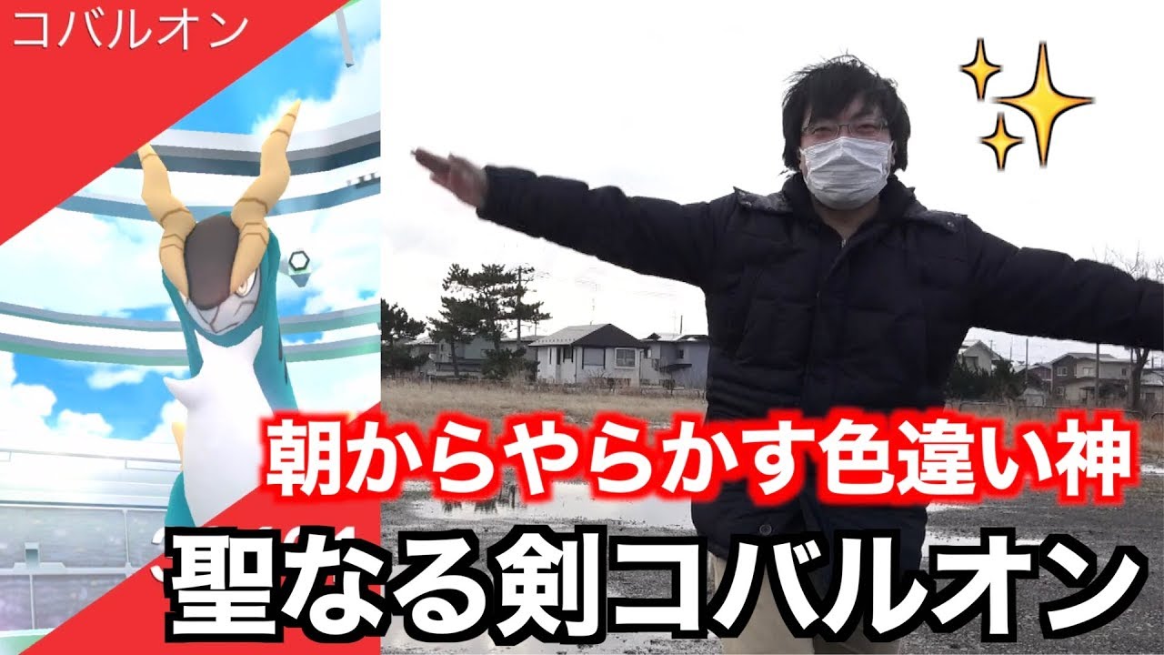 色違いガチ朝から出現！聖なる剣コバルオンに完全対策パーティで立ち向かう秋田人【ポケモンGO】