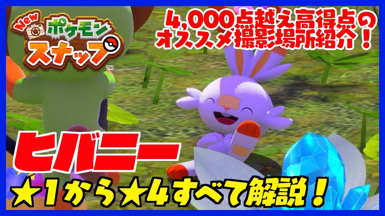 【Newポケモンスナップ】ヒバニーの高得点撮影スポット！星1から星4まで最高評価の撮影方法を解説